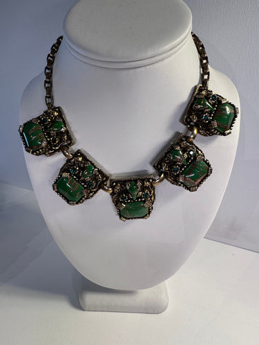 1940s Green Glass and Rhinestone Set Bloomers and Frocks